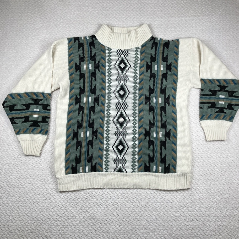 VTG Womens Clifton‎ Place Sweater Large Southwestern Print 80's 90's USA Made